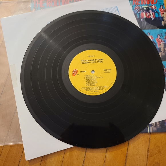 The Rolling Stones Rewind 1971-1984 vintage vinyl record. Black yellow LP FAIR - Picture 5 of 9